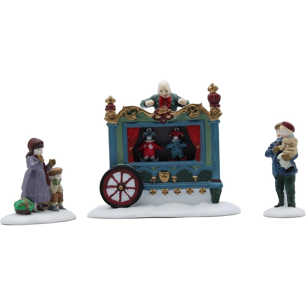 DEPT 56 HERITAGE VILLAGE COLLECTION THE OLD PUPPETEER - SET OF 3 - RETIRED